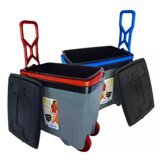 Cooler Caixa Térmica 34L Com RODAS  Antares Com Tampa Porta Copos Cabe 48 Latas em Oferta na Shopee