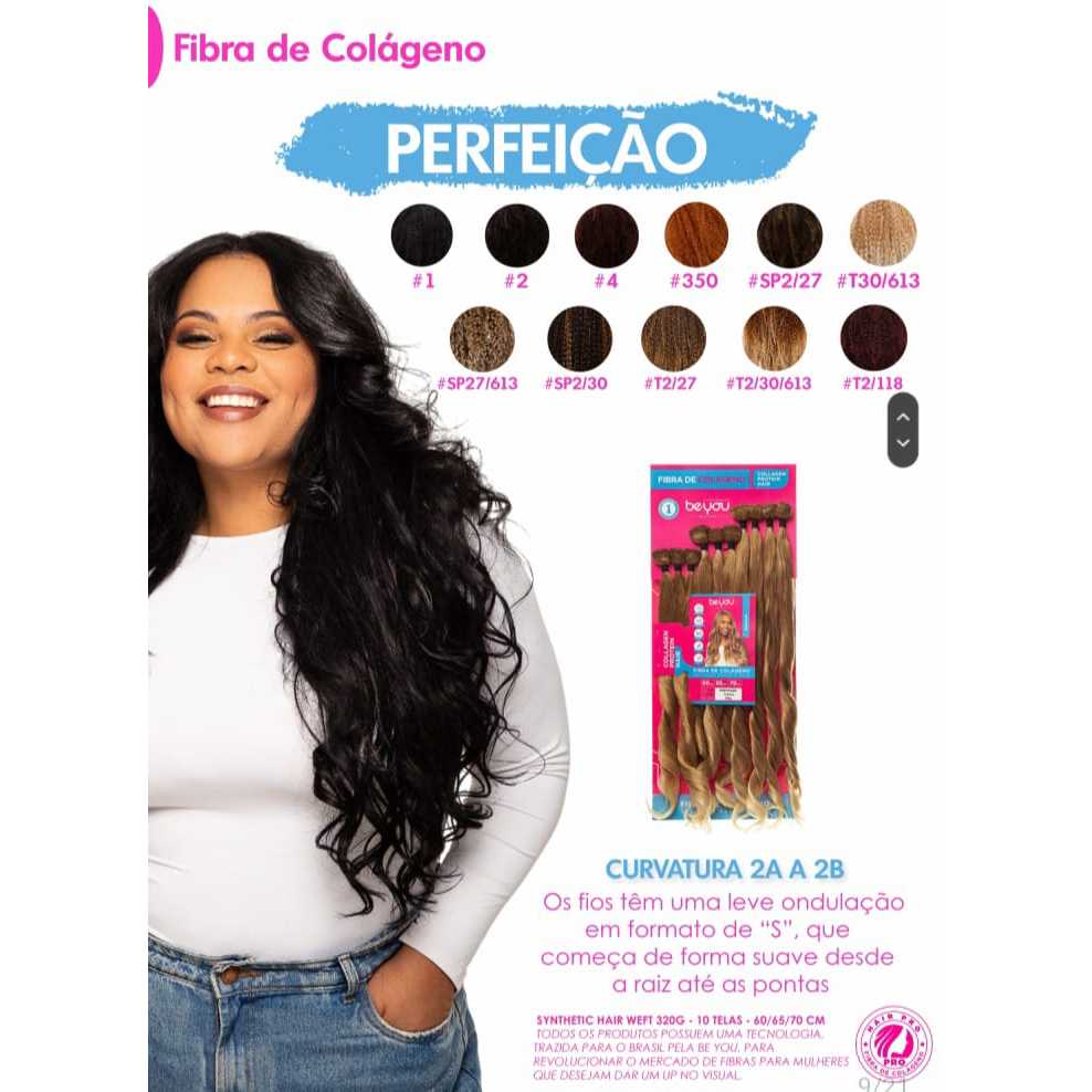 Cabelo Fibra De Colágeno Be.You Top Clousure Estilo Perfeição 60/65/70cm (320g)