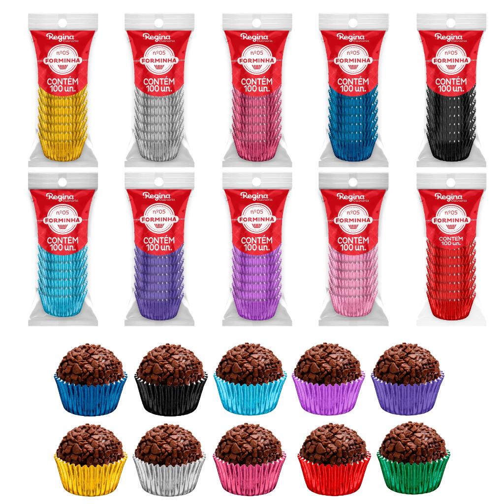 200 Forminhas N°5 Laminada para Doces Docinhos Regina Festas | ESCOLHA SUA COR - Inspire sua Festa em Oferta na Shopee