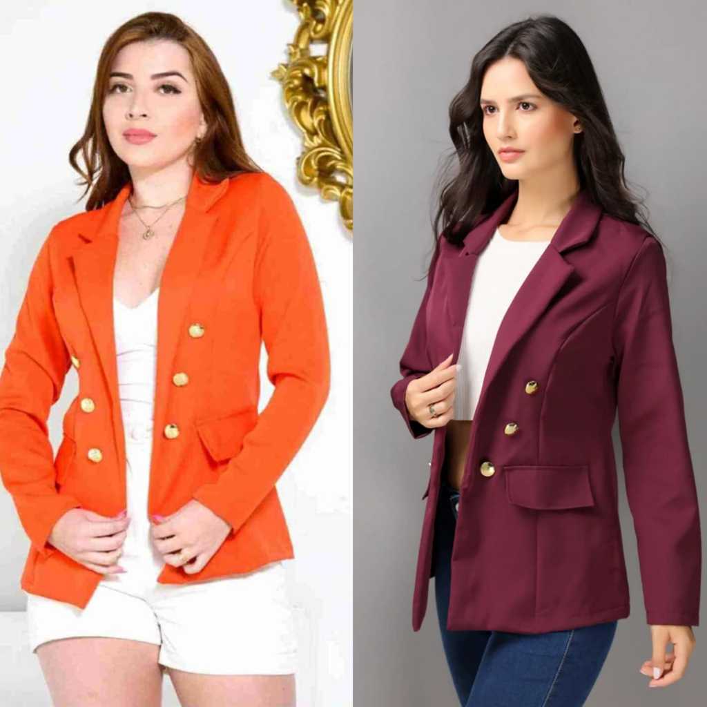 Blazer Feminino Casaquinho Maxi Longo Sobretudo Alfaiataria Social Luxo