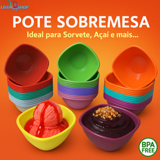 Kit Potes Sobremesa Tigela Bowl Plástica Cumbuca para Açaí Sorvete e Sobremesas Doce e Salgado 250ml em Oferta na Shopee
