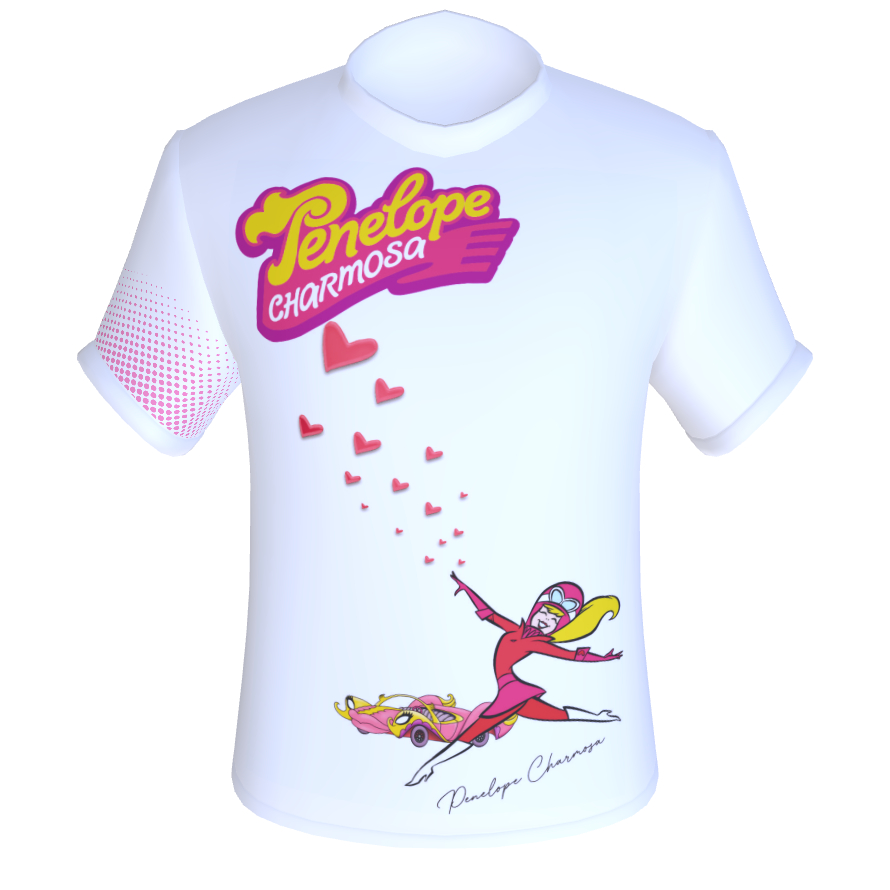 Camiseta Penélope Charmosa Vintage Camisa Desenho  Blusa Corrida Maluca Retro