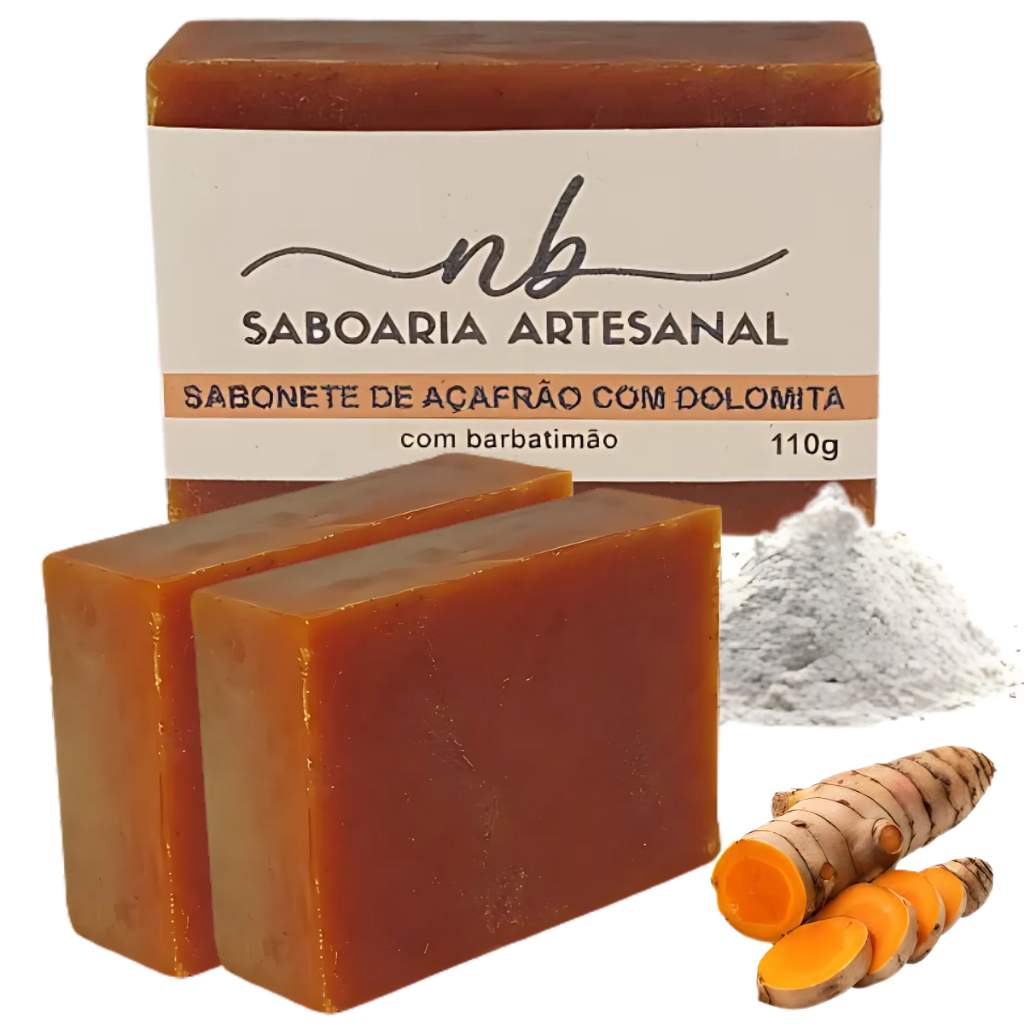 Kit 2 Sabonete Açafrão com Dolomita Reduz Pelos e Clareia em Oferta na Shopee