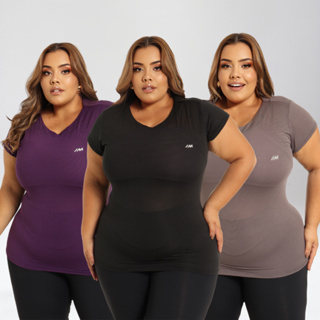 Camisa Plus Size Academia Feminina Dri Fit Blusa Caminhada Musculação Treino G1 G2 G3 em Oferta na Shopee
