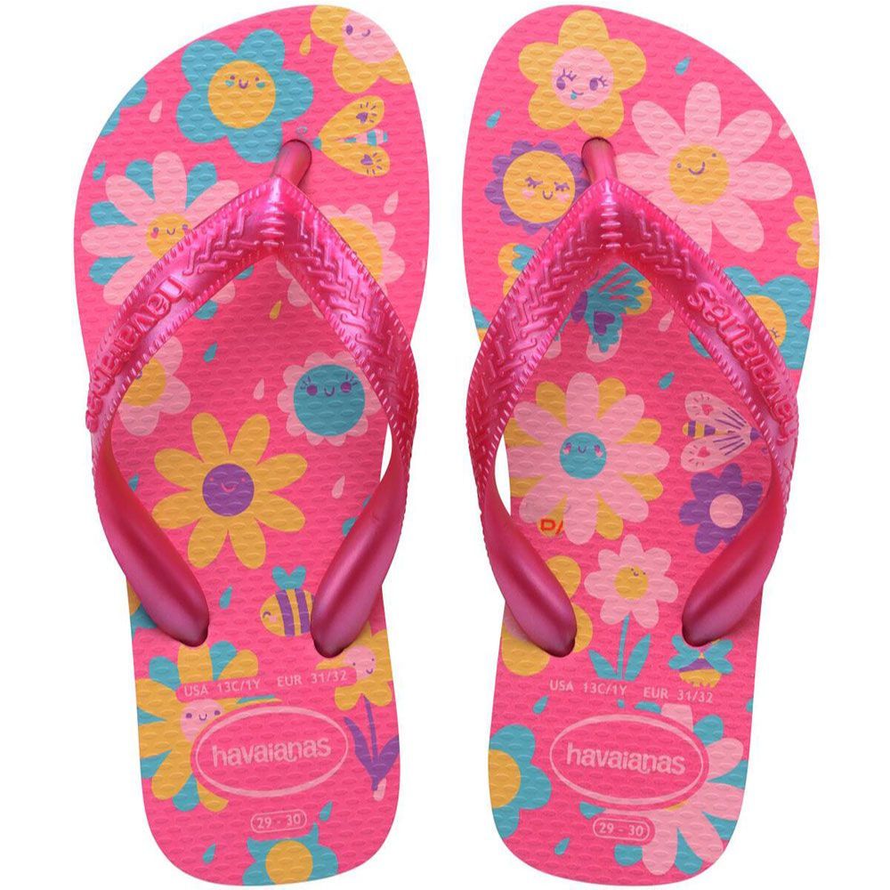 Chinelo Havaianas Infantil Kids Sandália Original Flores Rosa Pêssego em Oferta na Shopee