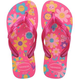 Chinelo Havaianas Infantil Kids Sandália Original Flores Rosa Pêssego em Oferta na Shopee