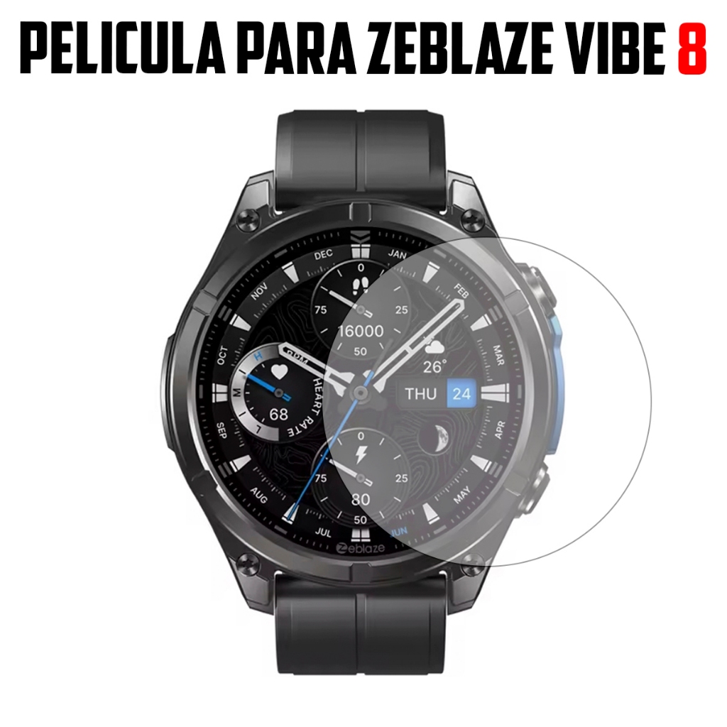 Película para Smartwatch Zeblaze Vibe 8 de vidro temperado Proteção de Tela