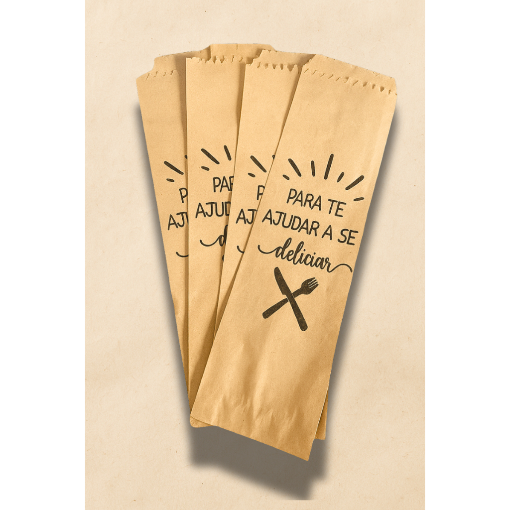 Saco De Papel Kraft Para Talher Delivery 7x25 - 500 Und em Oferta na Shopee