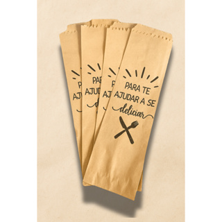 Saco De Papel Kraft Para Talher Delivery 7x25 - 500 Und em Oferta na Shopee