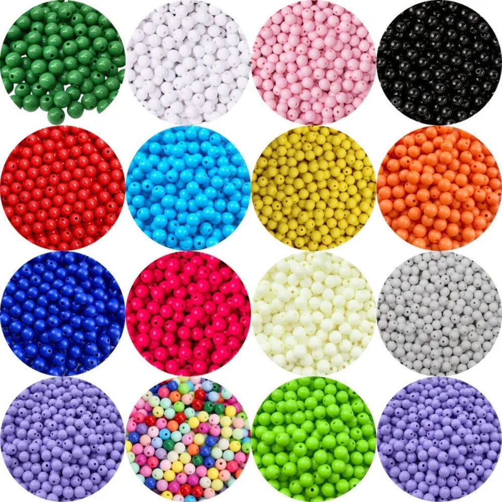 Miçangas ABS 6MM até 300 pçs para bijuteria, colar, pulseira terços e artesanatos em Oferta na Shopee