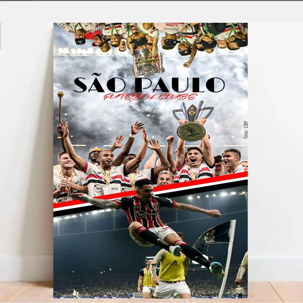 Quadro São Paulo FC MDF 20x28cm | Decoração Torcedor | Arte Oficial Clube tricolor são paulo