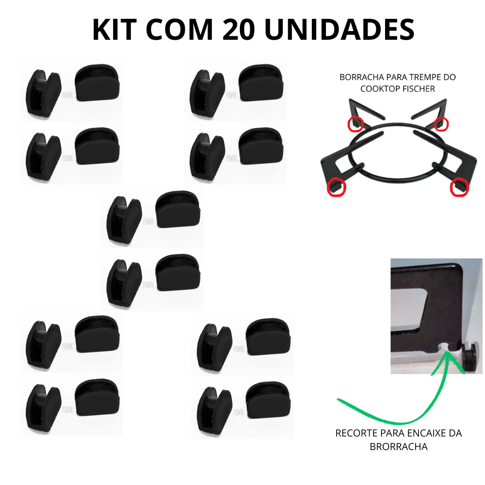 Borracha da Trempe Grade Grelha Cooktop Fogão Fischer - 20 Peças em Oferta na Shopee