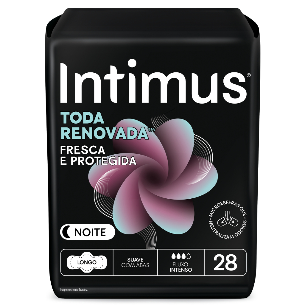 Absorvente Intimus® Toda Renovada Noite 28 Unidades em Oferta na Shopee