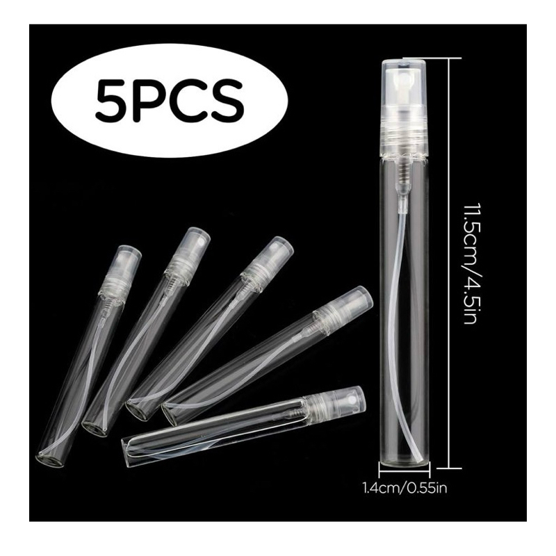 Kit 5 Frascos de vidro perfume para bolsa ou viagem 10ml com válvula spray portátil em Oferta na Shopee