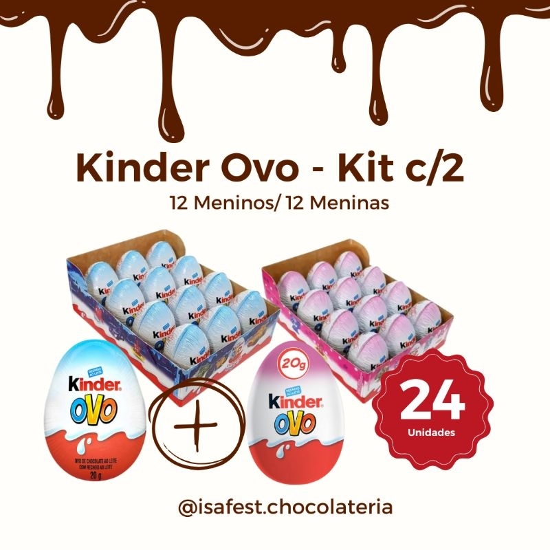 Kinder Ovo - Kit c/2 caixas - Meninos/ Meninas