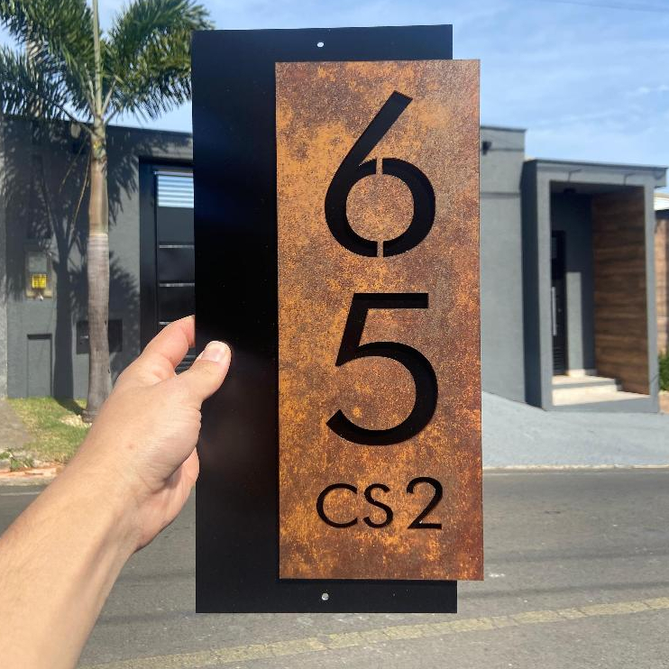 Número Residencial Premium Aço Corten em Oferta na Shopee