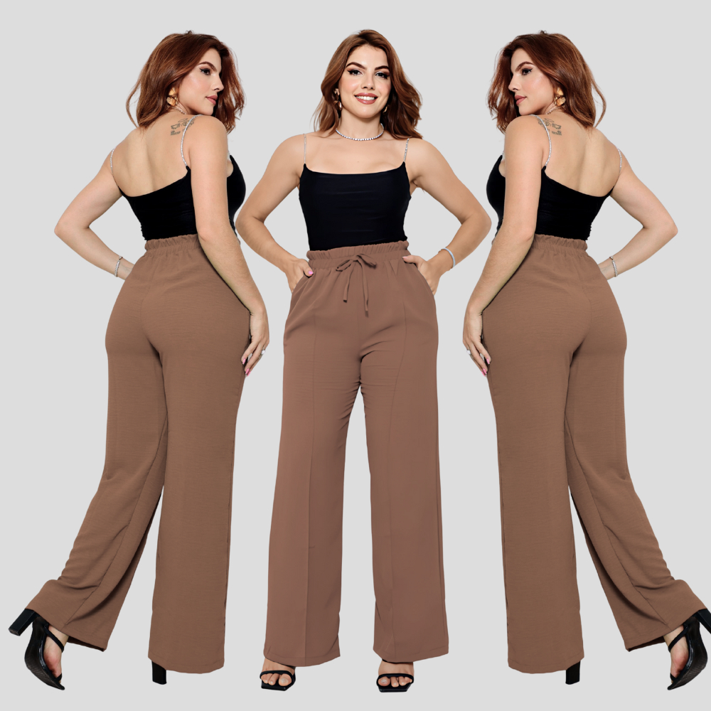 Calça Pantalona para frio duna longa social em tendência para inverno em Oferta na Shopee