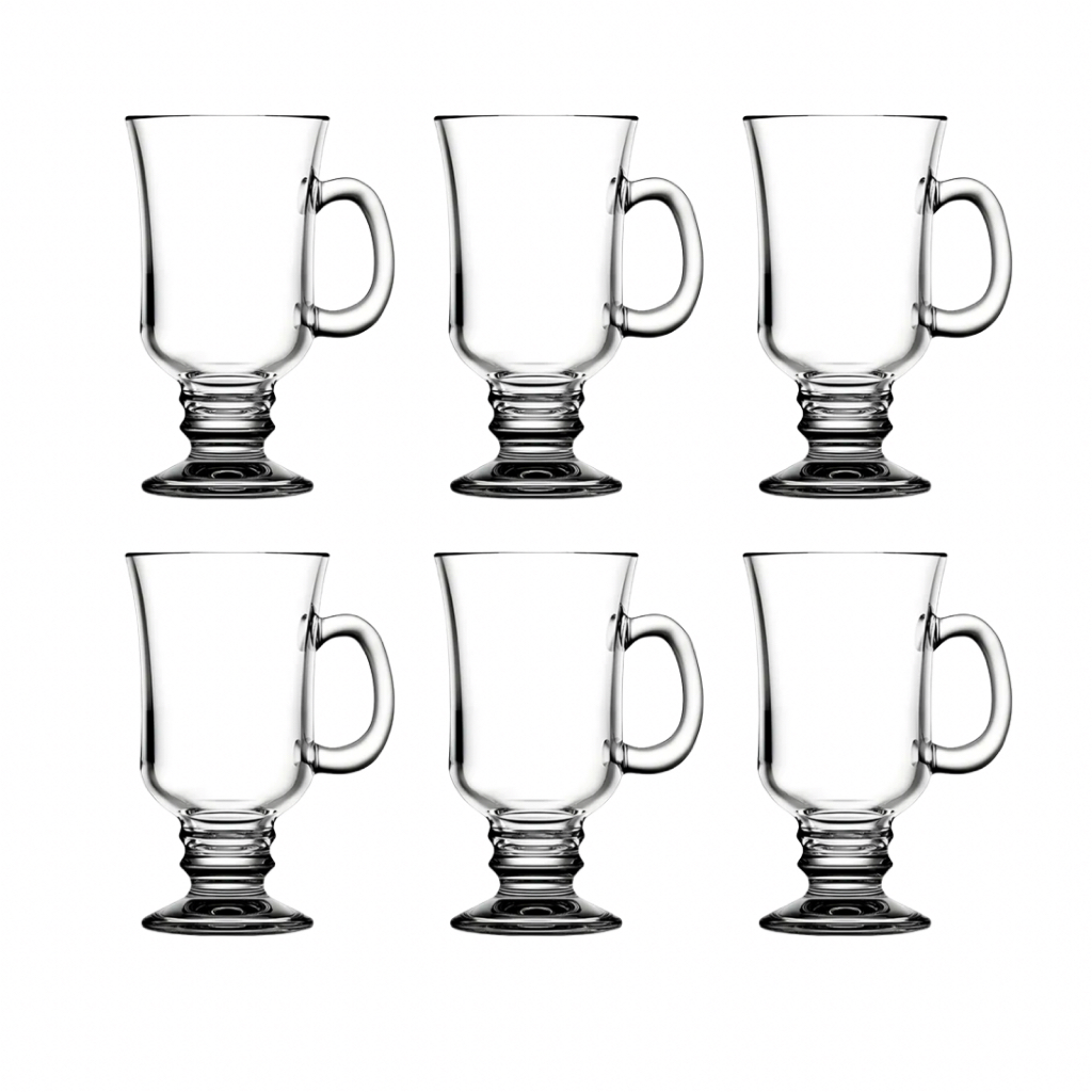 Kit 1 -2-4 ou 6 Taças de Vidro com Alça 120ml – Resistente e Elegante para Café Capuccino Chá