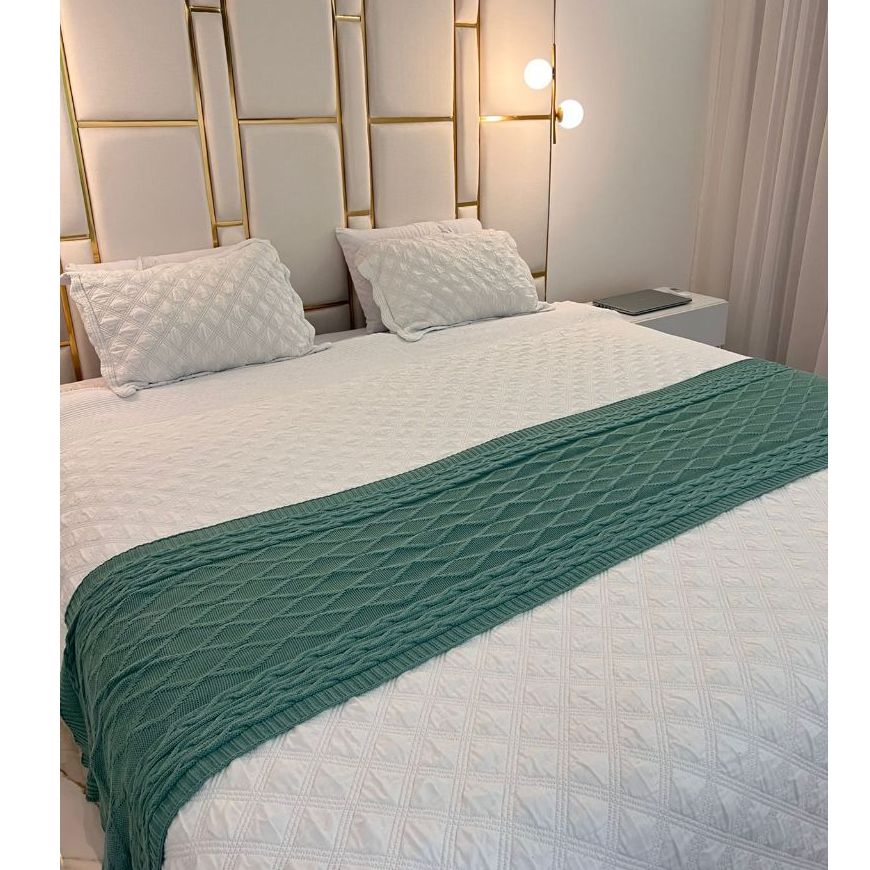 Peseira Manta Tricot Cama Casal Queen King Decoração Elegante Sala Quarto Charmilly Tricot em Oferta na Shopee