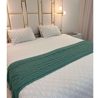 Peseira Manta Tricot Cama Casal Queen King Decoração Elegante Sala Quarto Charmilly Tricot em Oferta na Shopee
