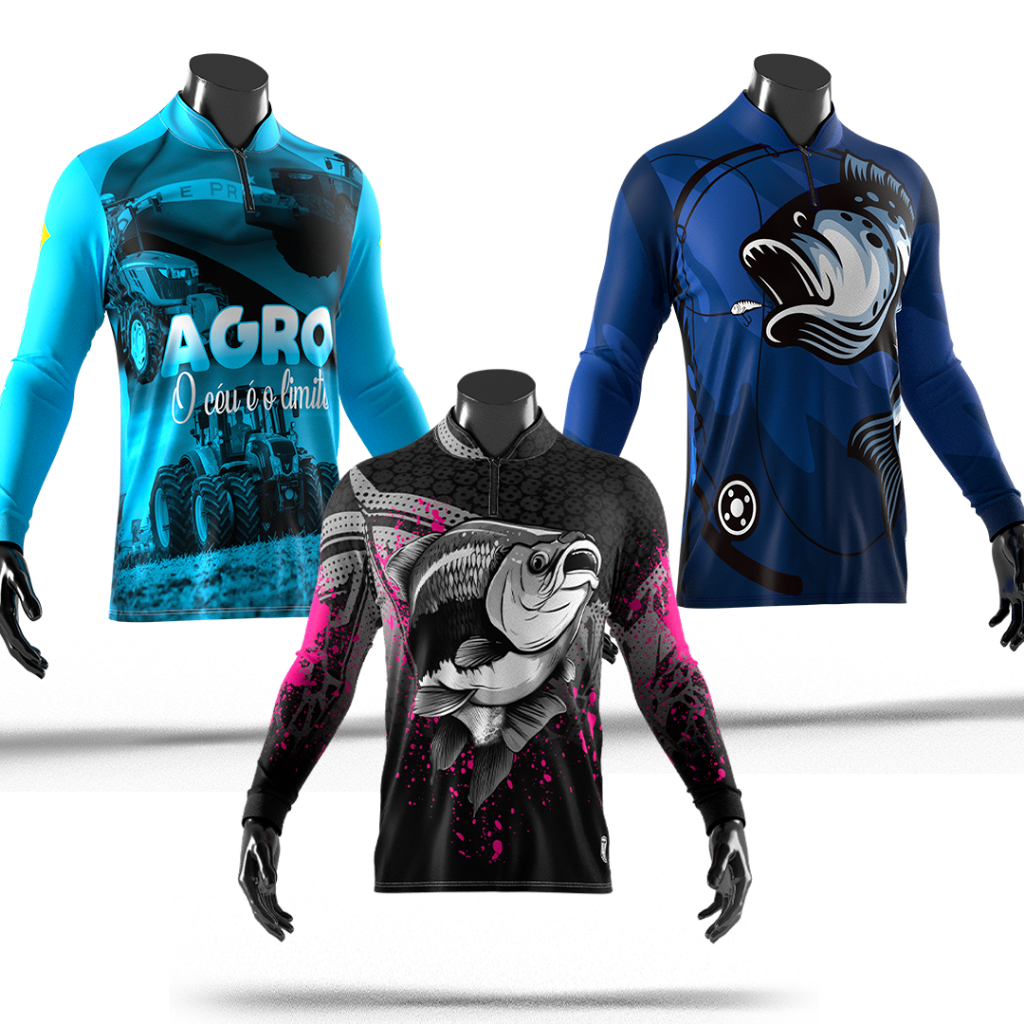 Camisa Pesca Camiseta Blusa De Pescador e Agro Proteção Uv50+ Esportiva Pescaria Feminina ou Masculina