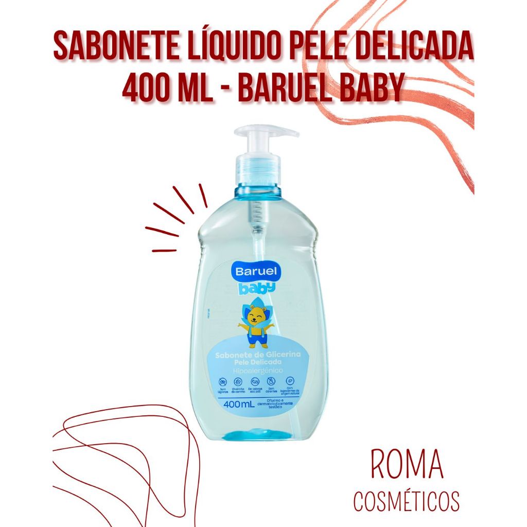 Sabonete Líquido Baruel Baby 400ml | Sono Tranquilo ou Pele Delicada em Oferta na Shopee