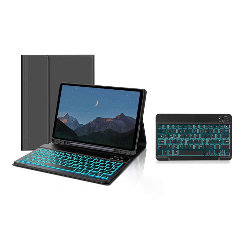 Capa protetora dobrável para Samsung Galaxy Tab S9FE+/S10Plus/S9Plus/S8Plus/S7FE/S7Plus Com Teclado retroiluminado ABNT2
