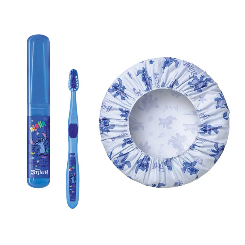 Kit Stitch: Porta sabonete em barra Stitch| Escova de Dentes| Touca banho - Avon
