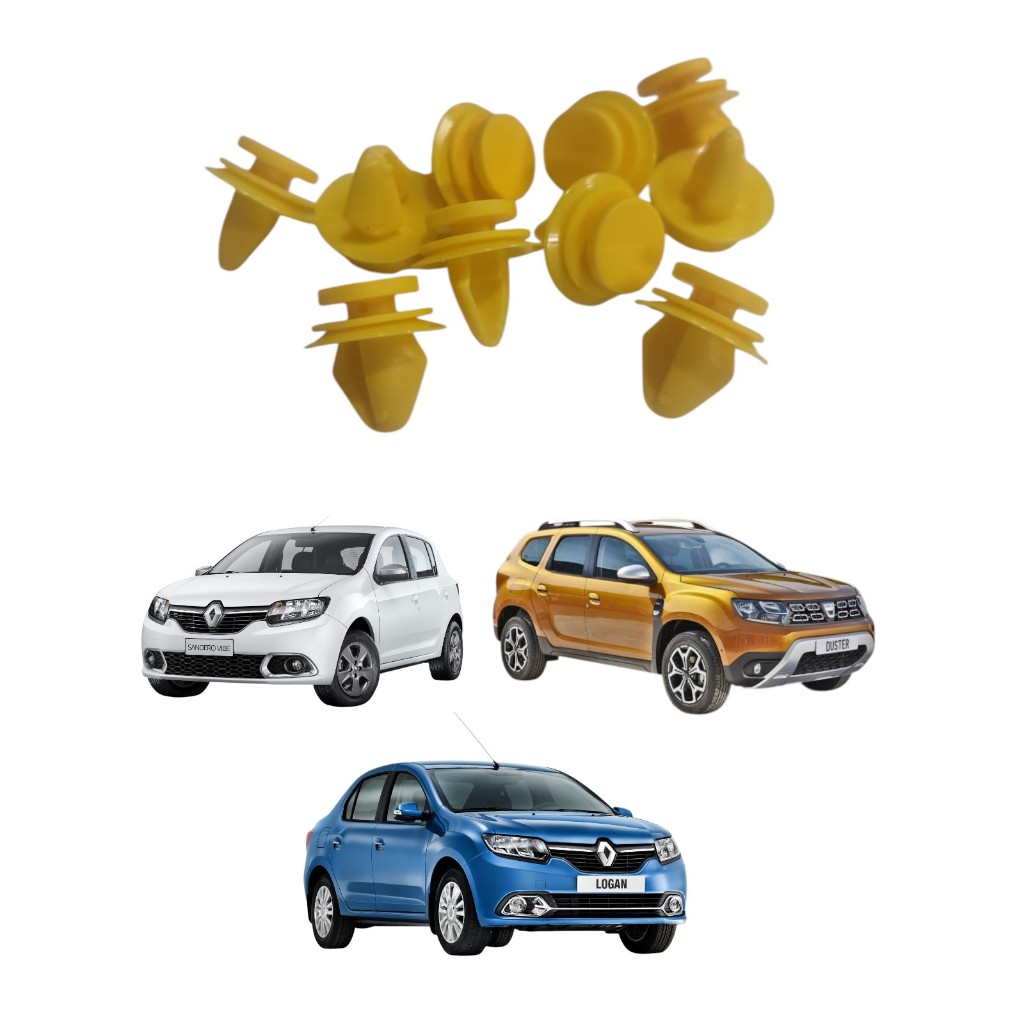 Grampo Presilha Fixação Forro Porta Friso Logan Sandero Duster Oroch Stepway 20 peças