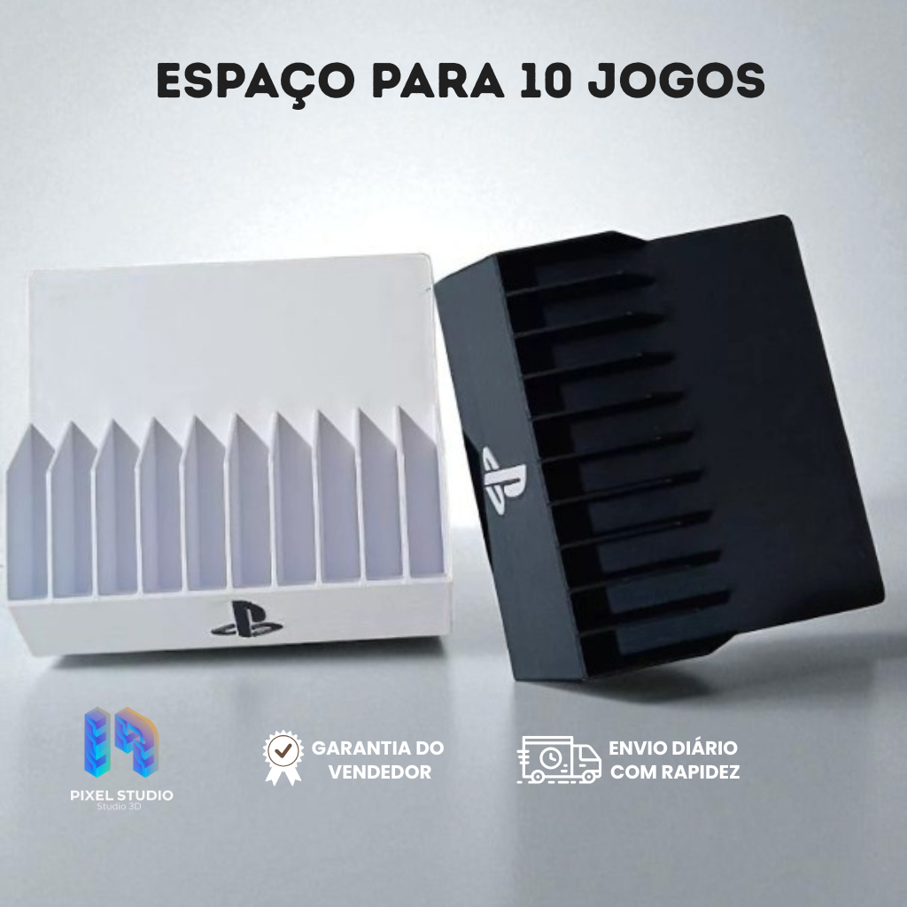 Suporte Porta jogos Playstation | PS3 PS4 PS5 | Até 10 JOGOS