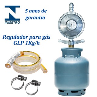 Kit Premium Registro Regulador de Gás de Cozinha Mangueira 1,25m + Abraçadeira em Oferta na Shopee