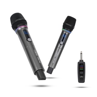 COIBEU Microfones 2 em um grupo Microfones sem fio com luzes RGB podem ser carregados