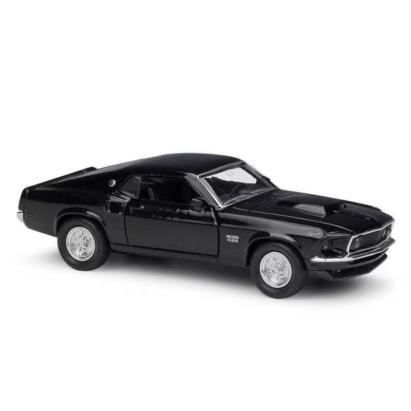 Miniatura 1969 Ford Mustang Boss 429 Carrinho De Metal Fricção Abre As Portas Miniatura Carro Antigo Metal Coleção