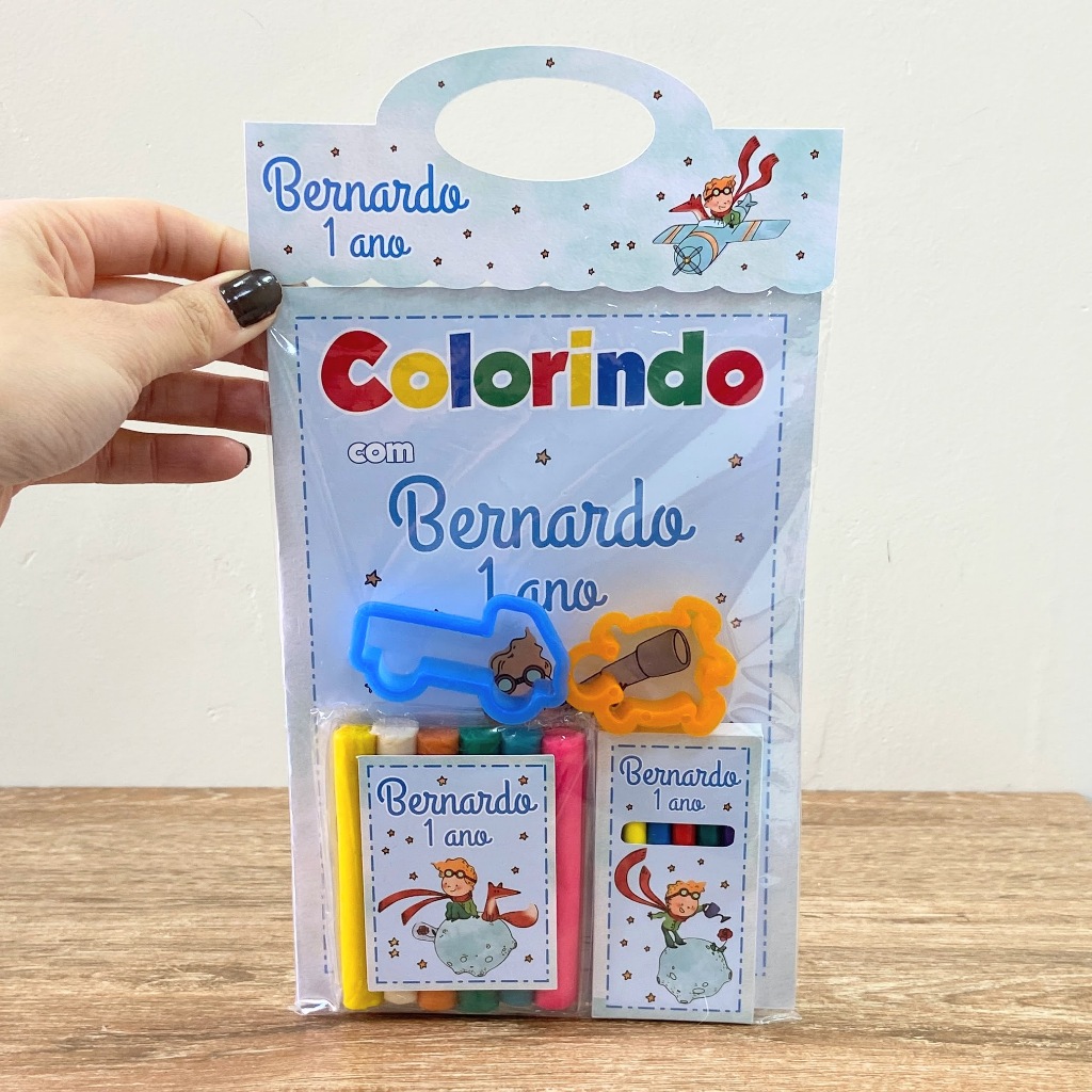 Lembrancinha Pequeno Príncipe - Kit de livros para Colorir e Massinha de modelar