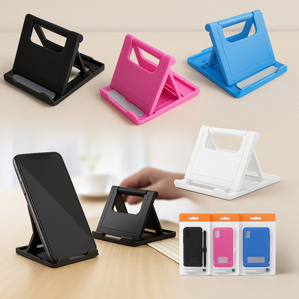 Suporte Para Celular Preto Tablet de Mesa Dobrável Compacto de alta Qualidade