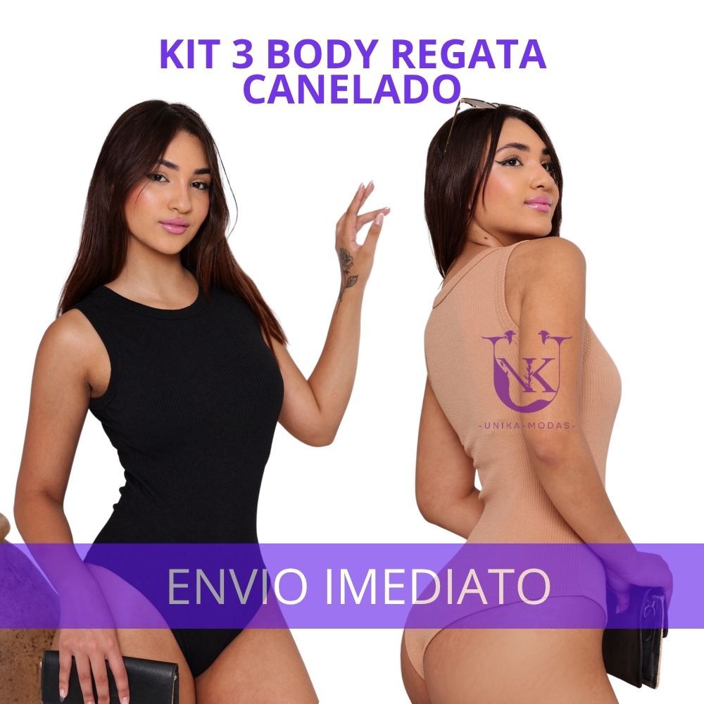 Kit 3 Body Feminino Regata Anarruga Canelado Blusa Lançamento Bori Oferta Blogueira Estilo Zarah