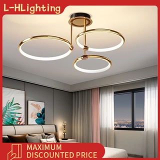 Nova luz moderna para sala de estar luz redonda dourada para quarto luz de teto para sala de jantar e uso doméstico em Oferta na Shopee