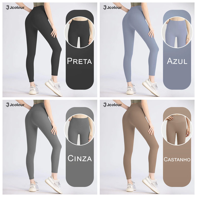 Jcolour Calças Yoga Leggings Esportivos Mulheres Sem Costura Cintura Alta Push Up Fitness Academia em Oferta na Shopee