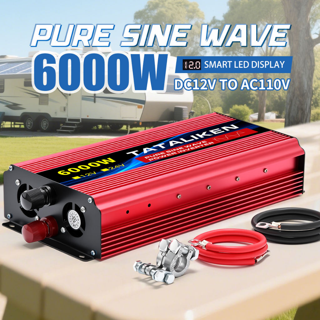 Inversor De Onda Senoidal Pura 12V/24V Para 110V 2200W 4000W 6000W Conversor De Potência Veicular em Oferta na Shopee