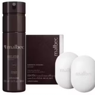 combo Desedorante Malbec 100ml 1‰+Sabonete em barra 2 unidades