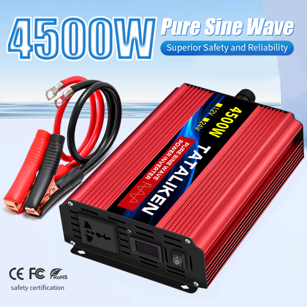Inversor De Onda Senoidal Pura 12V/24V Para 110V 1000W 2500W 4500W Conversor De Potência Veicular em Oferta na Shopee