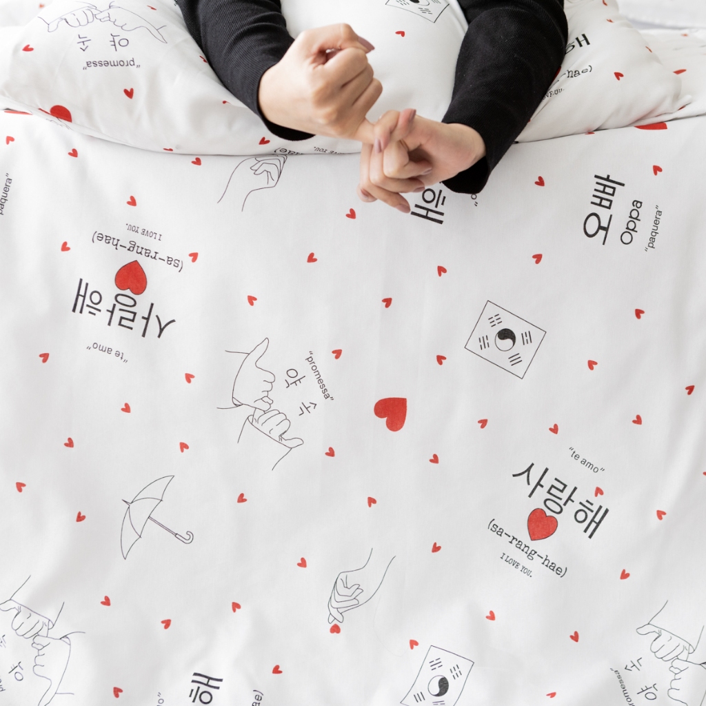 Cobre Leito para Cama Casal Queen 3 peças em percal 150 fios Coleção dorama coração borbol...