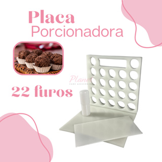Placa Porcionadora Dosadora de Doces Brigadeiro Beijinho com bastão e espátula em Oferta na Shopee