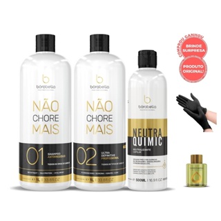 Borabella Não Chore Mais Profissional Kit 2x1Litro + NeutraQuimic 500ml em Oferta na Shopee