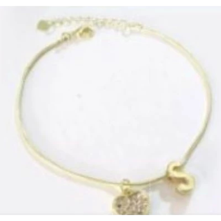 Kit 5 Pulseiras Coração Iniciais Lembrancinha Madrinhas Folheada em Oferta na Shopee