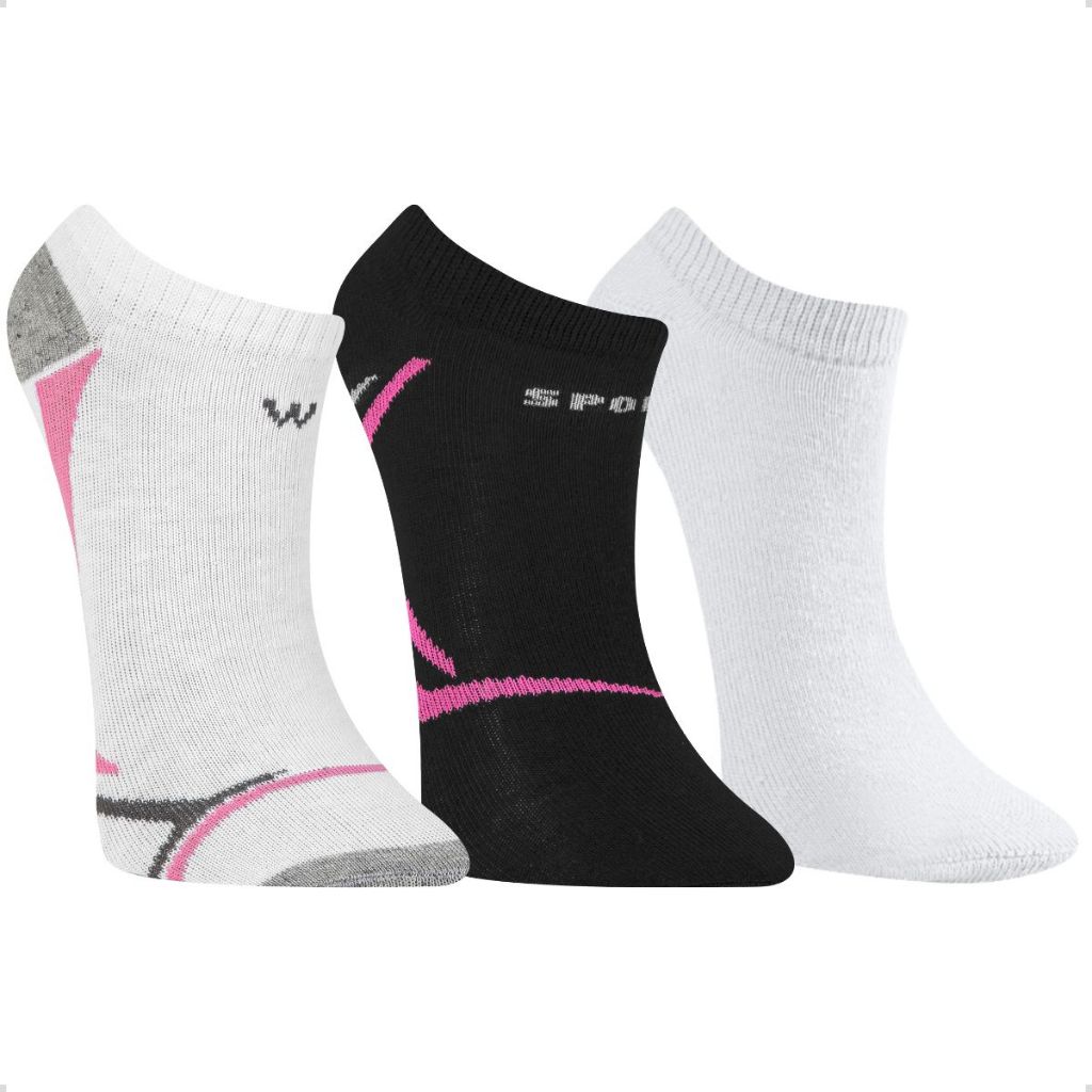 Kit 3 Pares Meia Invisível Feminina Esportiva Algodão Confortável Treinos Caminhadas Academia em Oferta na Shopee