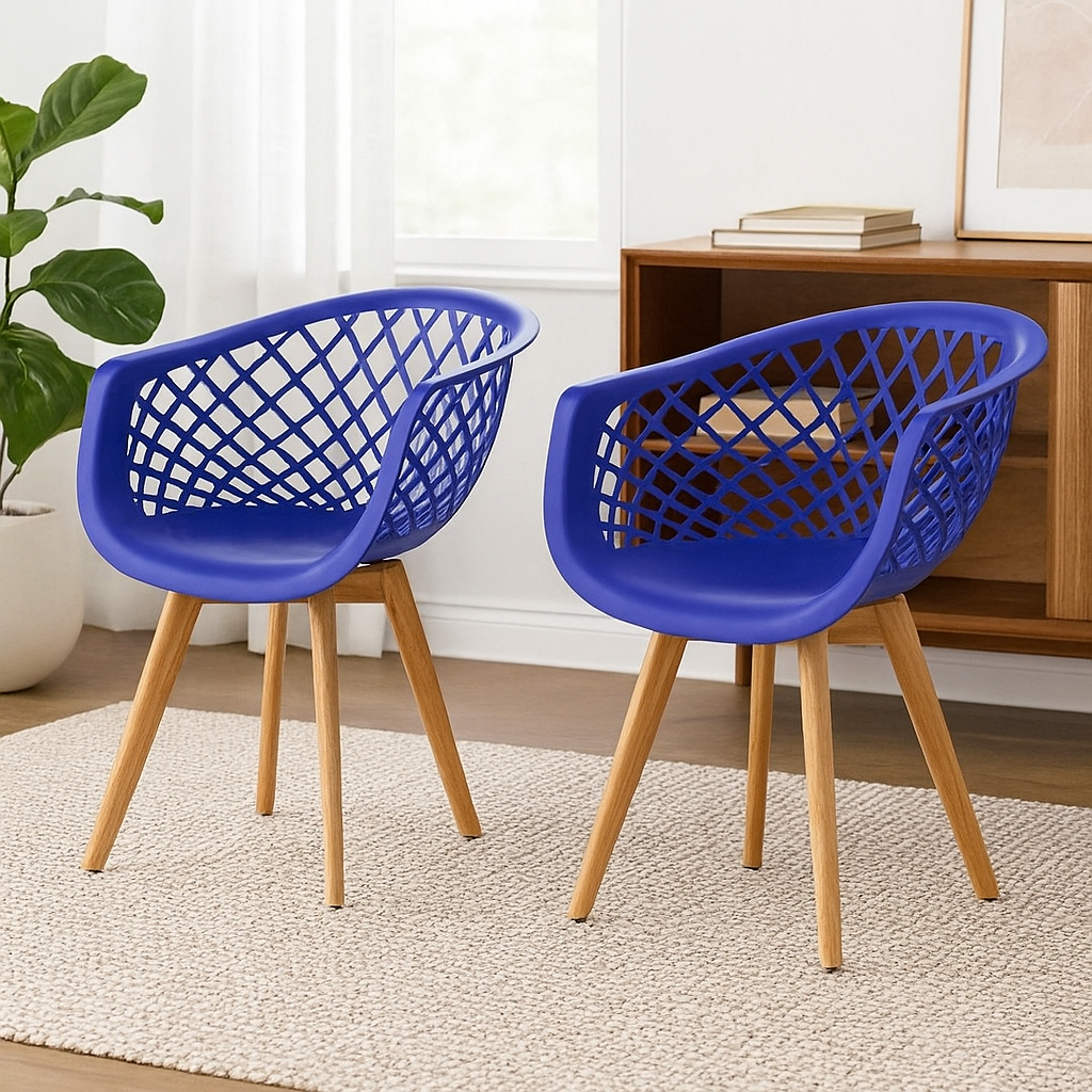 Kit 2 Cadeiras De Jantar Web Pé Wood Moderna Escritório Empório Tiffany Original Diversas Cores