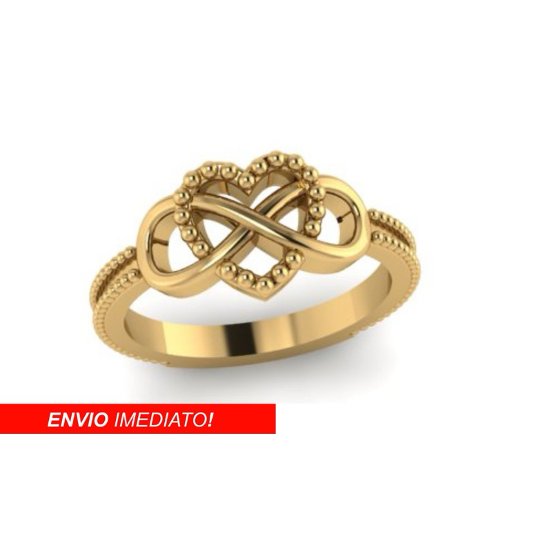 Anel em moeda antiga legítima coração infinito em Oferta na Shopee