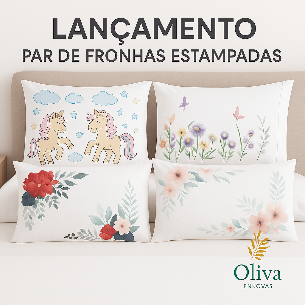 Par de Fronhas Estampadas Micropercal PONTO PALITO - LANÇAMENTO em Oferta na Shopee