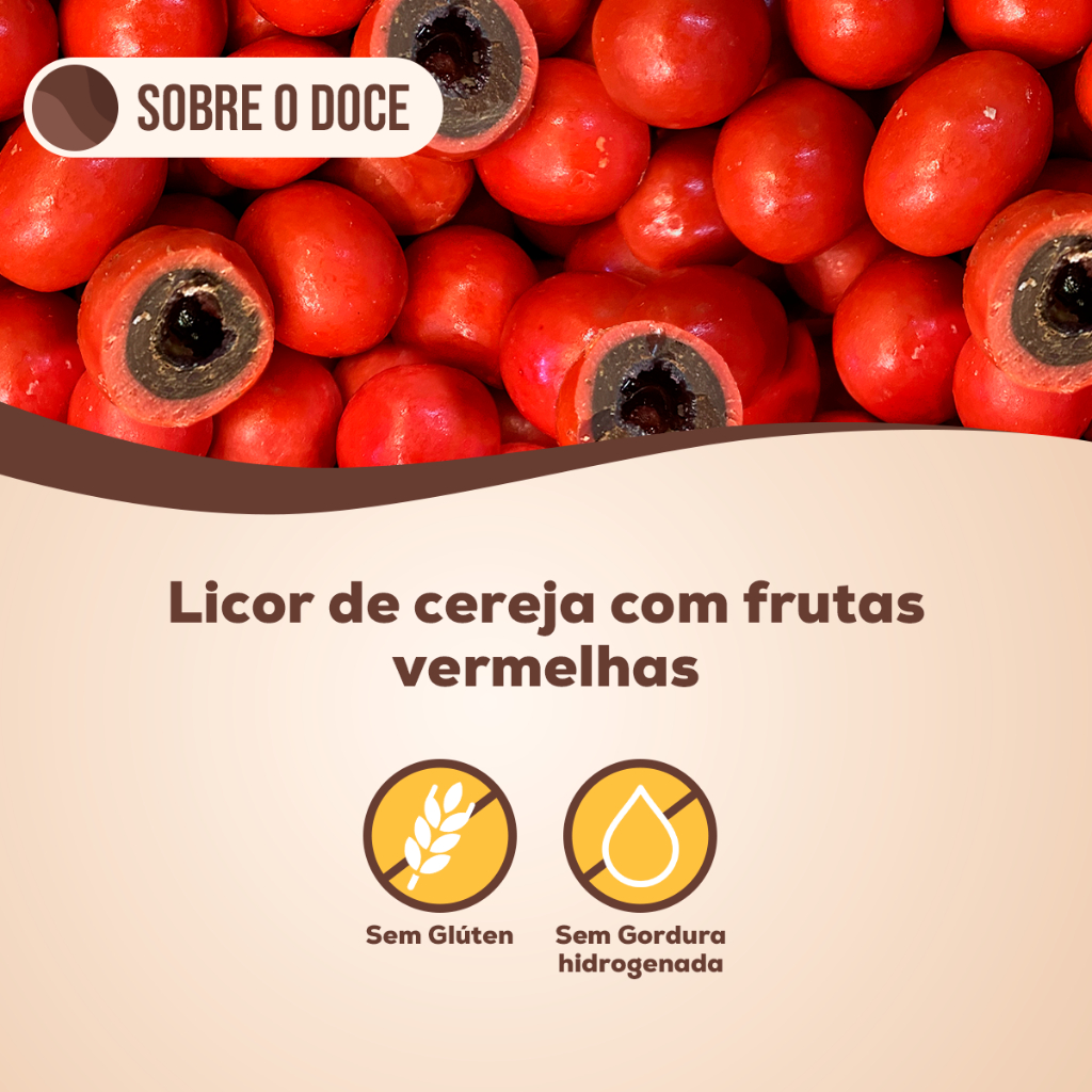 Detalhes do Choconuts P&P Licor de Cereja Chocolate Frutas Vermelhas Drageado
